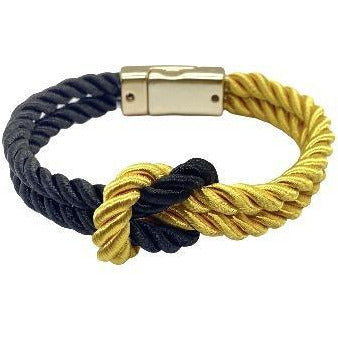 The Original Love Knot Satin Rope Bracelet- Black and Gold Bracelets Trendzio Black and Gold