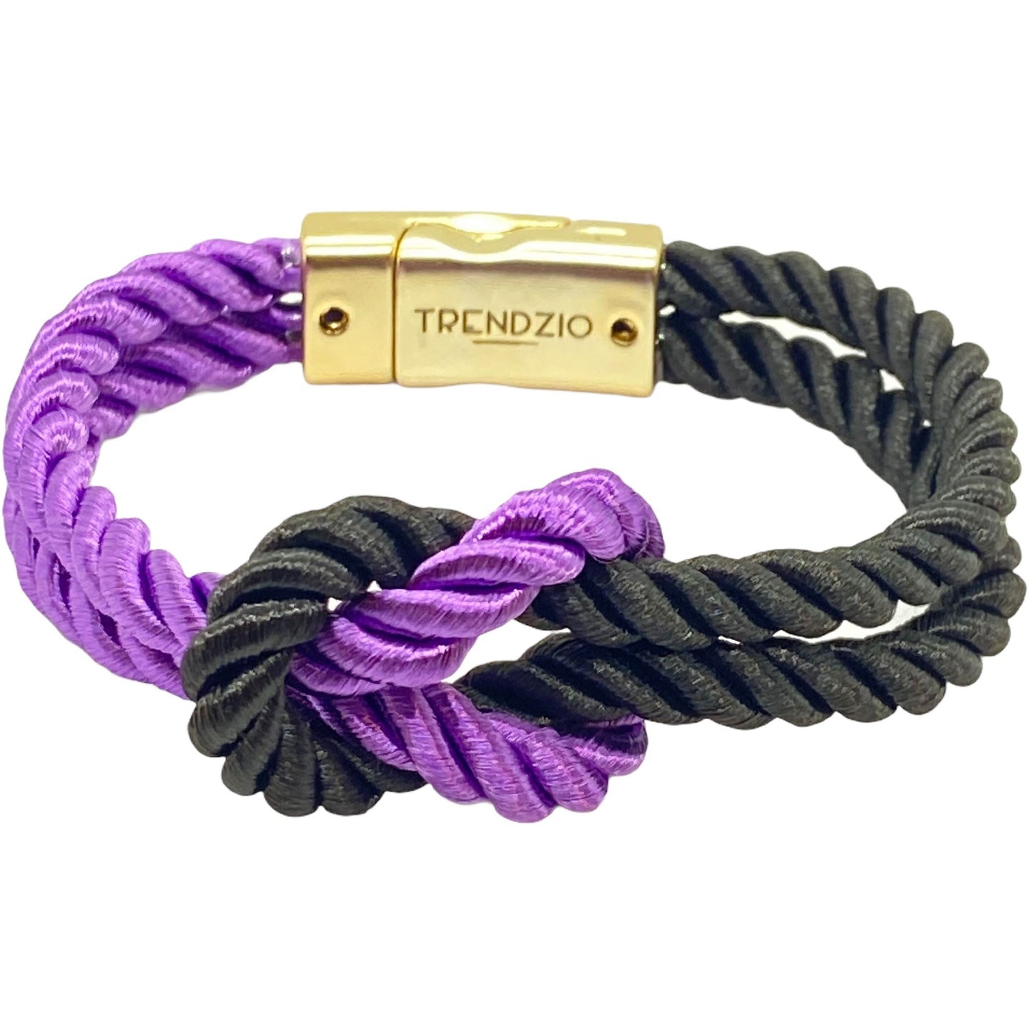 The Original Love Knot Satin Rope Bracelet- Black and Purple Bracelets Trendzio Black and Purple