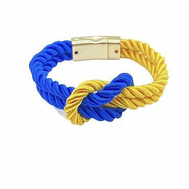 The Original Love Knot Satin Rope Bracelet- Blue and Gold Bracelets Trendzio Blue and Gold