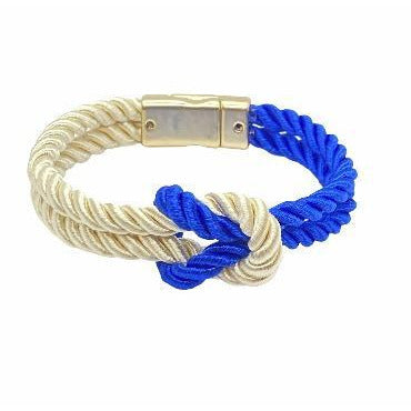 The Original Love Knot Satin Rope Bracelet- Blue and White Bracelets Trendzio Blue and White