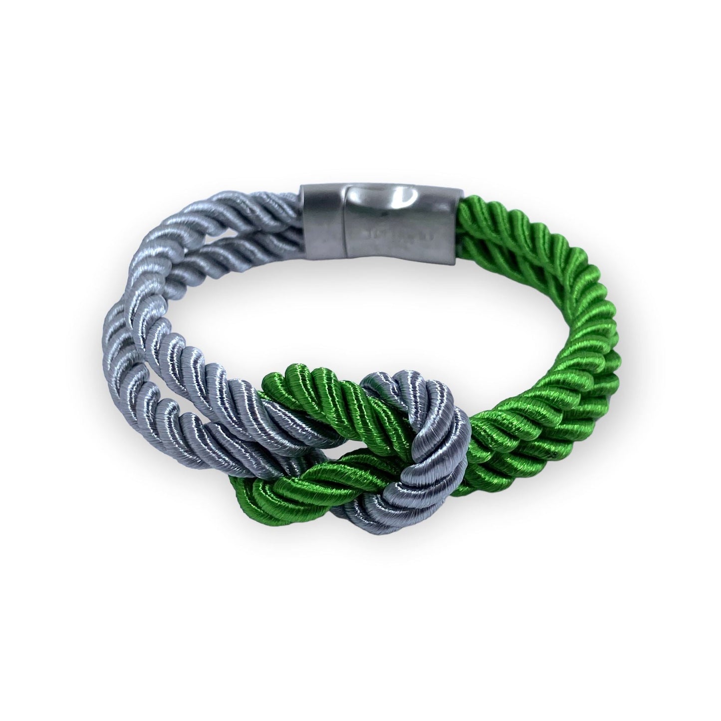 The Original Love Knot Satin Rope Bracelet Green and Grey Bracelets Trendzio Green and Grey