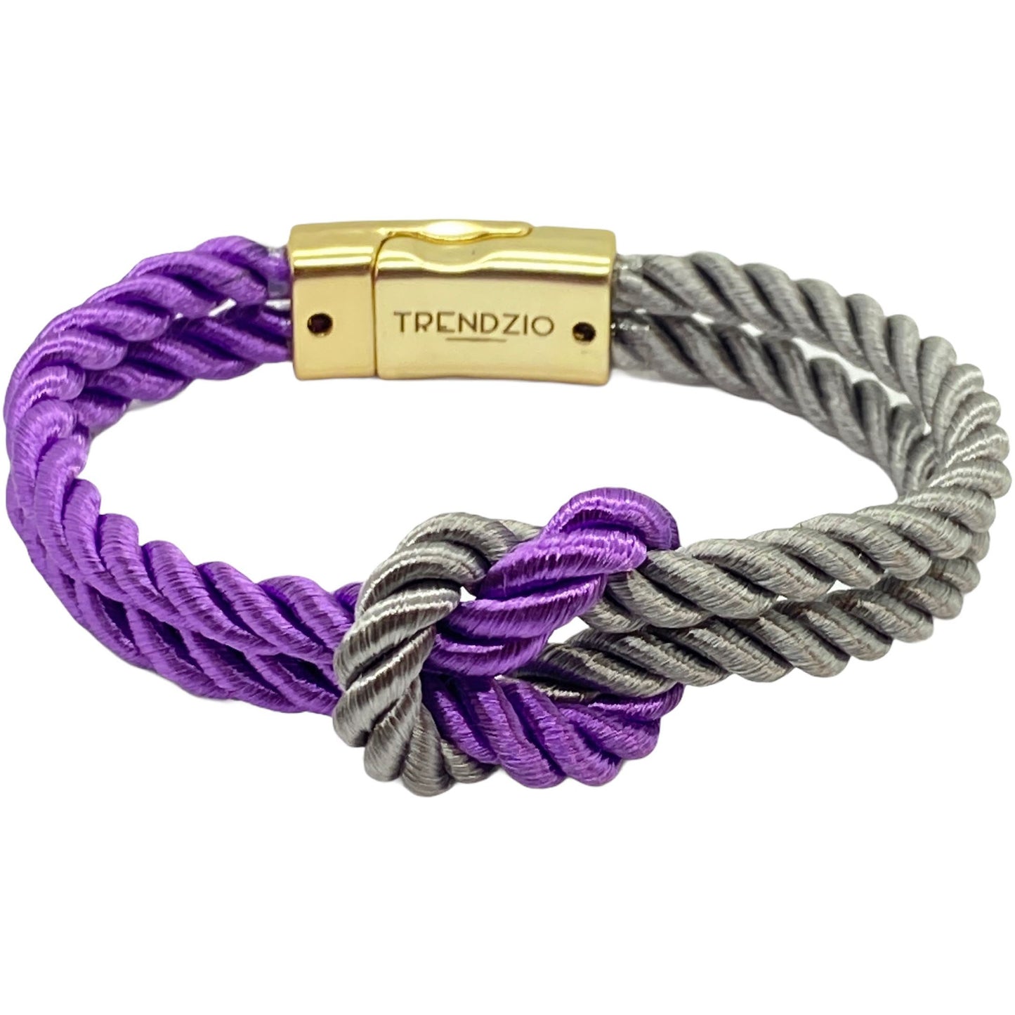 The Original Love Knot Satin Rope Bracelet- Grey and Purple Bracelets Trendzio Grey and Purple