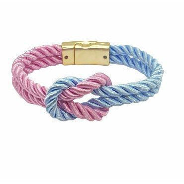 The Original Love Knot Satin Rope Bracelet- Light Blue and Pink Bracelets Trendzio Light Blue and Pink