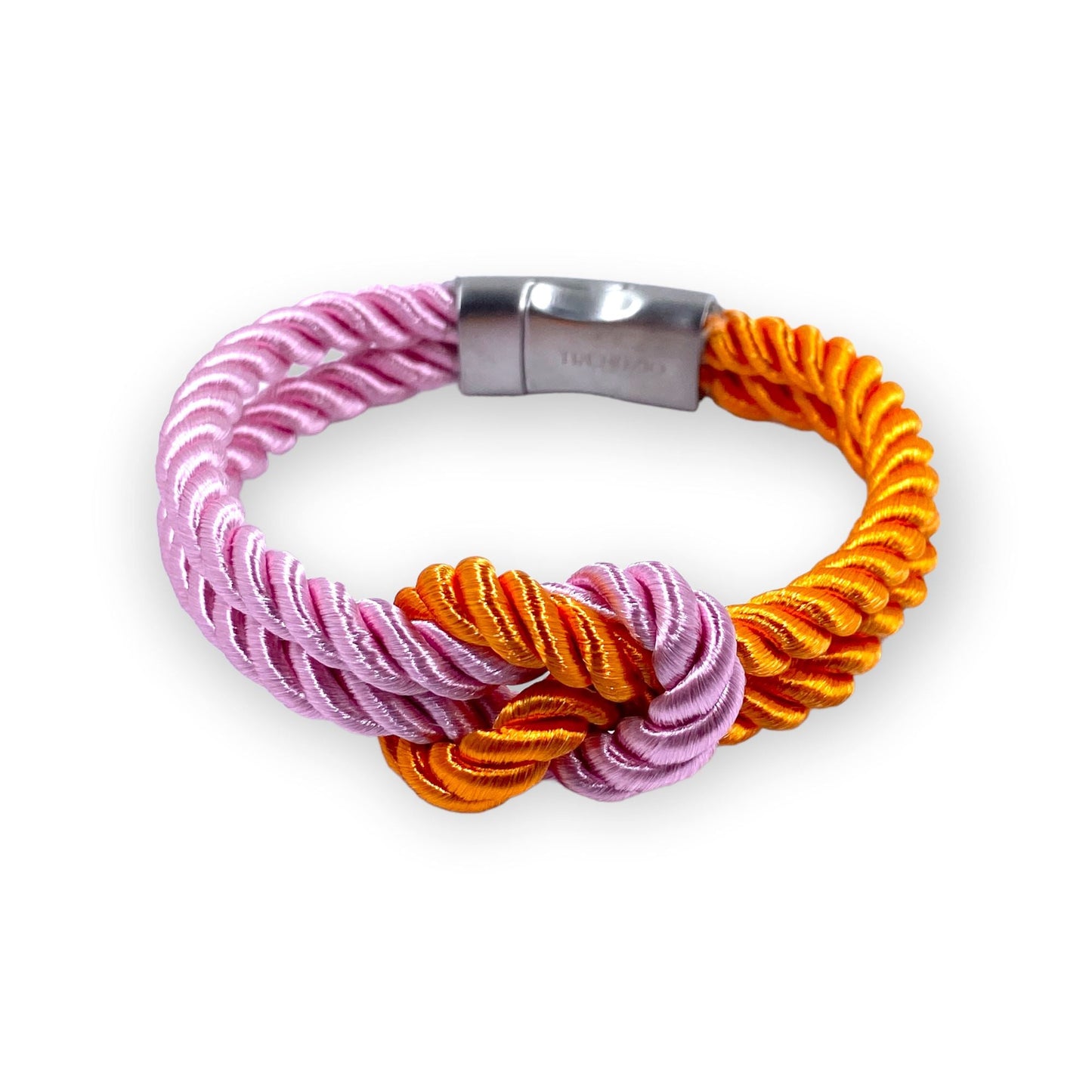 The Original Love Knot Satin Rope Bracelet Pink and Orange Bracelets Trendzio Pink and Orange