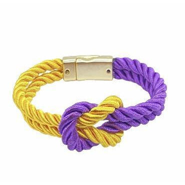 The Original Love Knot Satin Rope Bracelet- Purple and Gold Bracelets Trendzio Purple and Gold