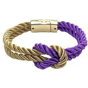 The Original Love Knot Satin Rope Bracelet- Purple and Old gold Bracelets Trendzio Purple and Old Gold