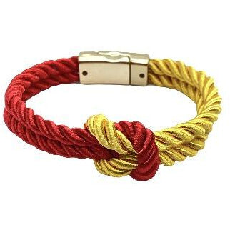 The Original Love Knot Satin Rope Bracelet- Red and Gold Bracelets Trendzio Red and Gold