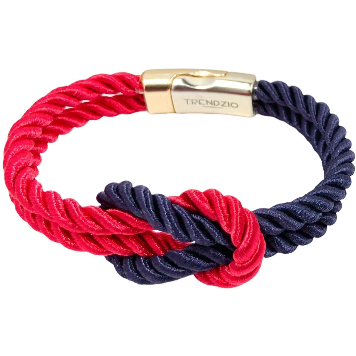 The Original Love Knot Satin Rope Bracelet- Red and Navy Blue Bracelets Trendzio Red and Navy Blue