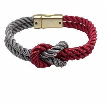 The Original Love Knot Satin Rope Bracelet- Wine and Grey Bracelets Trendzio Wine and Grey