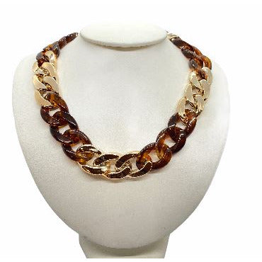 Trendy Acrylic Chain Link Choker Necklace necklace Trendzio Amber