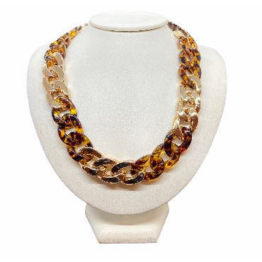 Trendy Acrylic Chain Link Choker Necklace necklace Trendzio Leopard Print