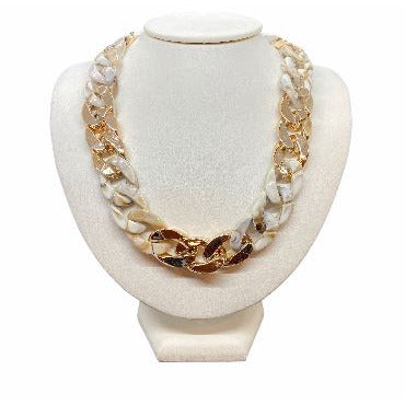 Trendy Acrylic Chain Link Choker Necklace necklace Trendzio Tan