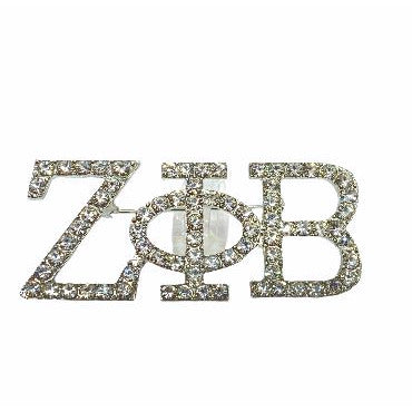 Zeta Phi Beta Sorority Inc. Brooch Brooch Trendzio White Crystals