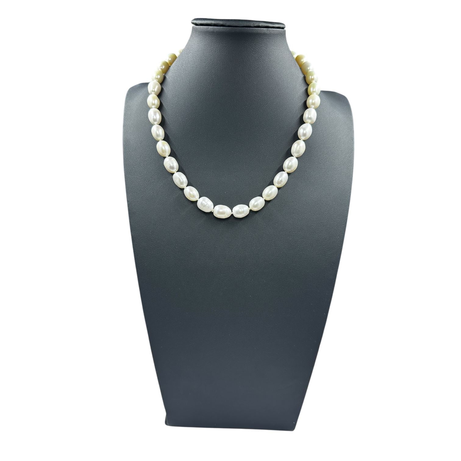 10mm 18" Cultured Freshwater Rice Pearl Necklace Necklaces Trendzio Jewelry 