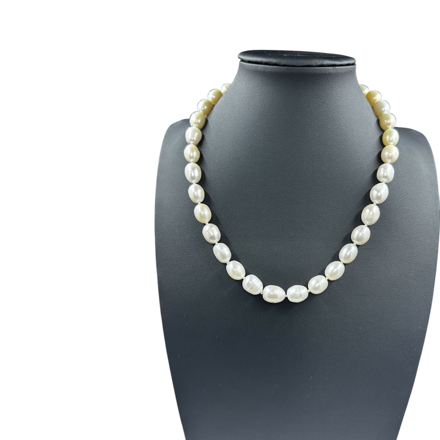 10mm 18" Cultured Freshwater Rice Pearl Necklace Necklaces Trendzio Jewelry 