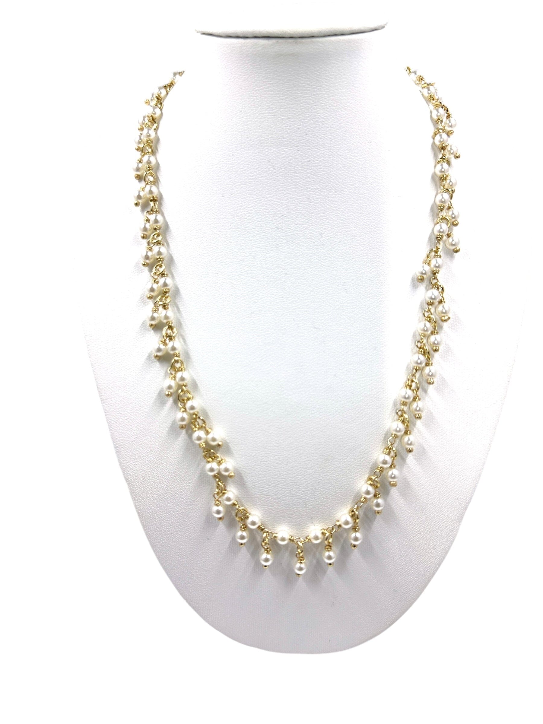 16" Cultured Freshwater Rice Pearl Gold Necklace Necklaces Trendzio Jewelry 