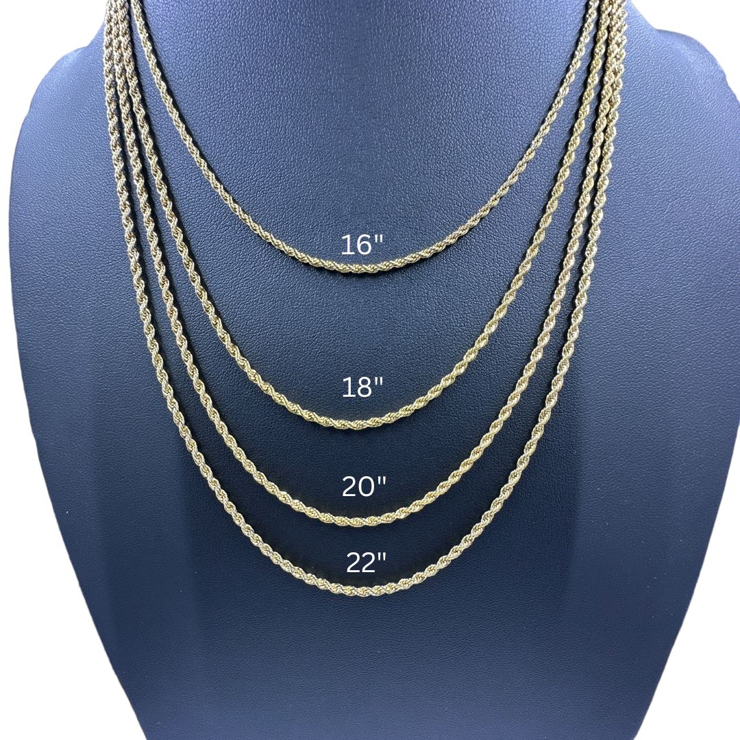 2MM Gold Silver Rope Chain Necklaces Trendzio Jewelry 