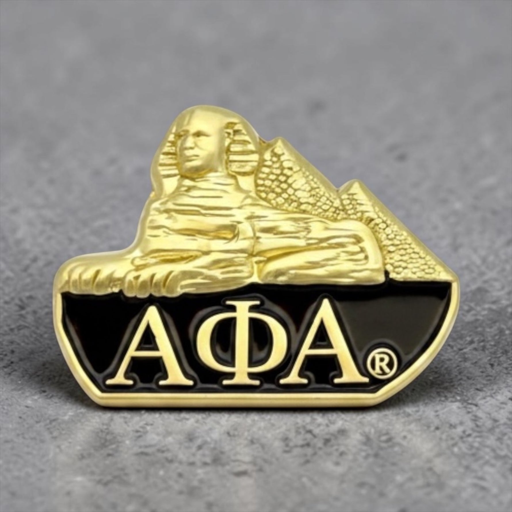 Alpha Phi Alpha Sphinx of Giza lapel pin, pendant detail, by Trendzio Jewelry
