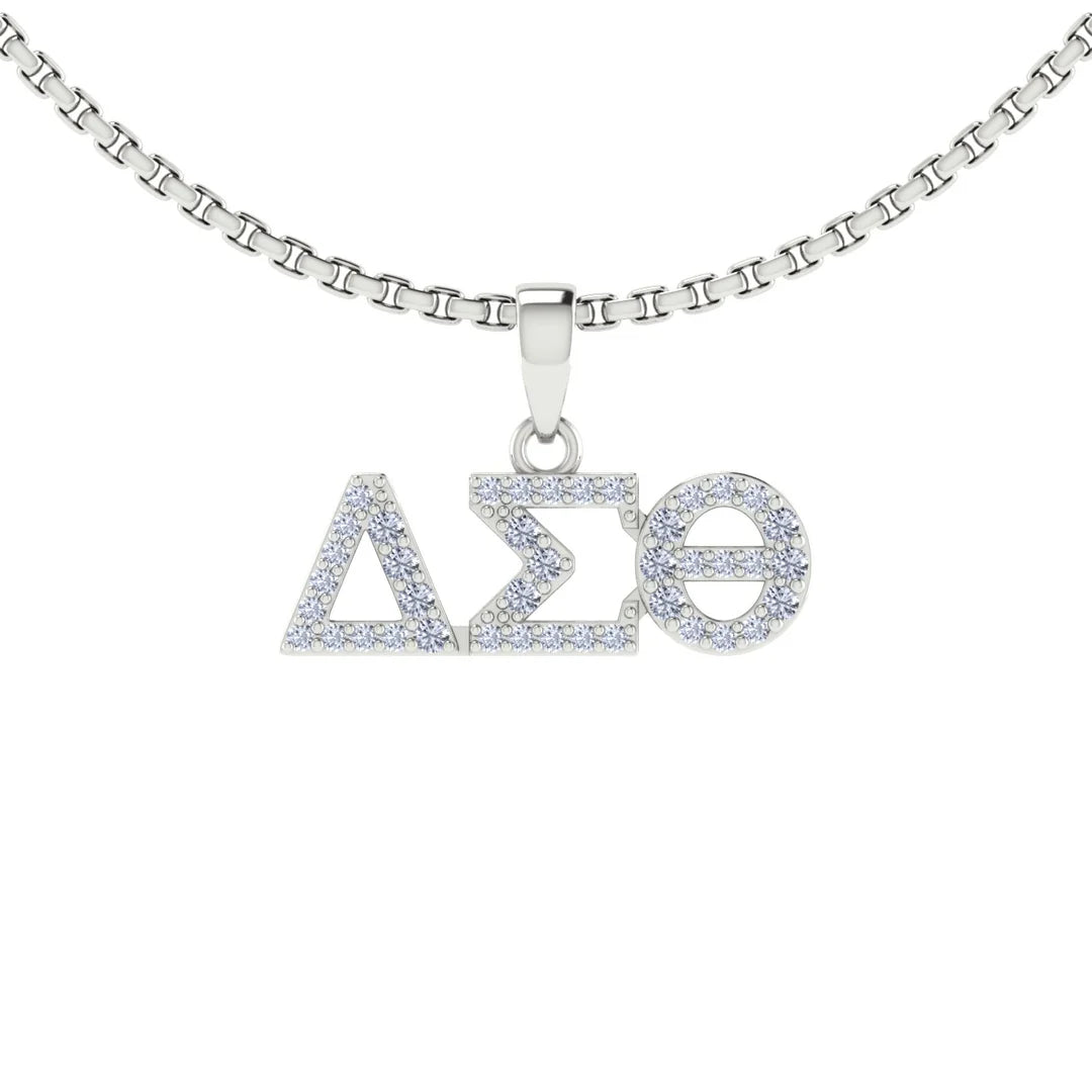 Delta Sigma Theta Greek Sterling Silver Necklace