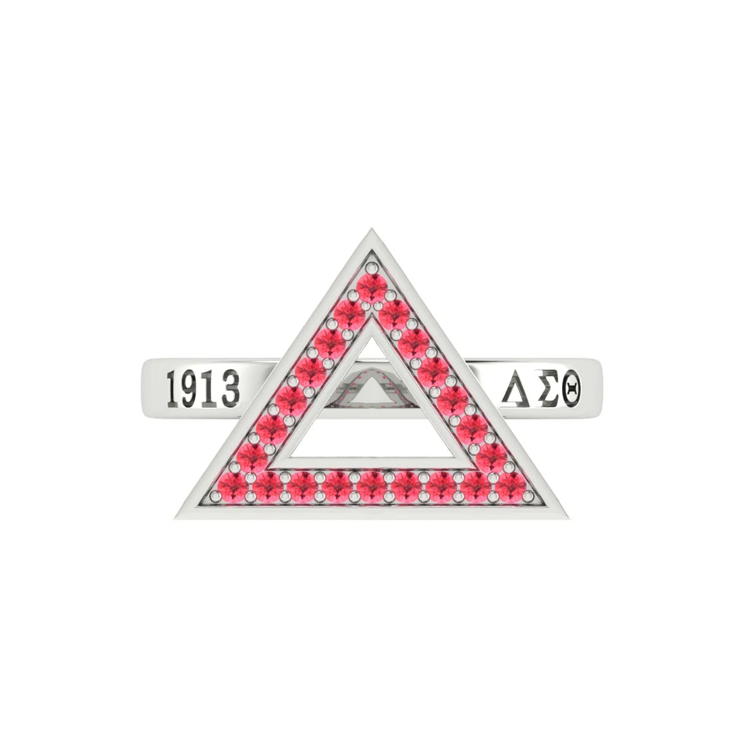 Delta Sigma Theta Silver Triangle Ring