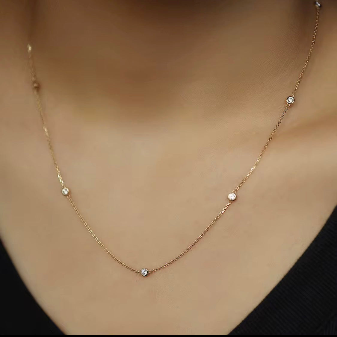 Harper Round CZ Stone Necklace