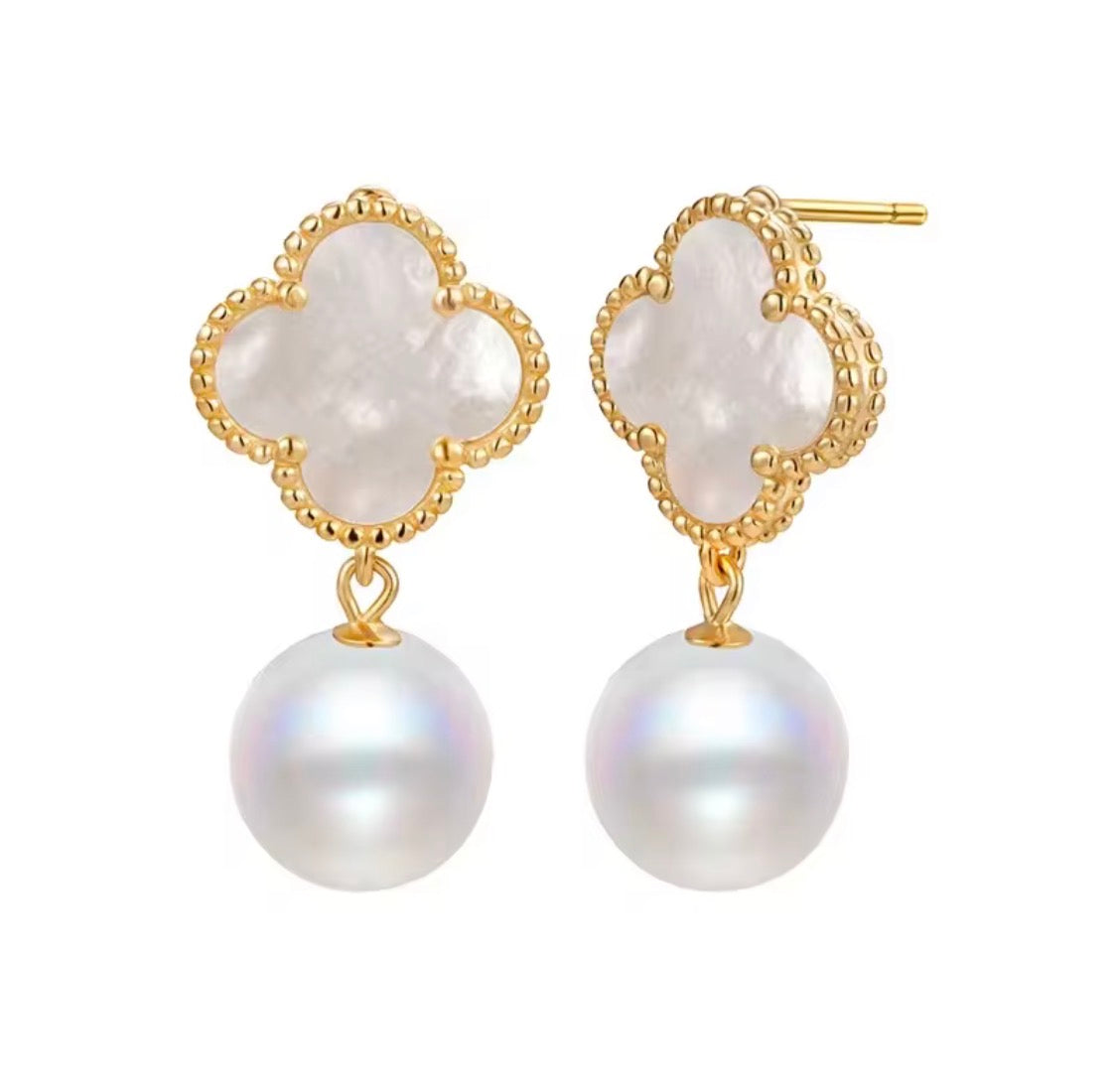 Shayla Pearl Clover Earrings