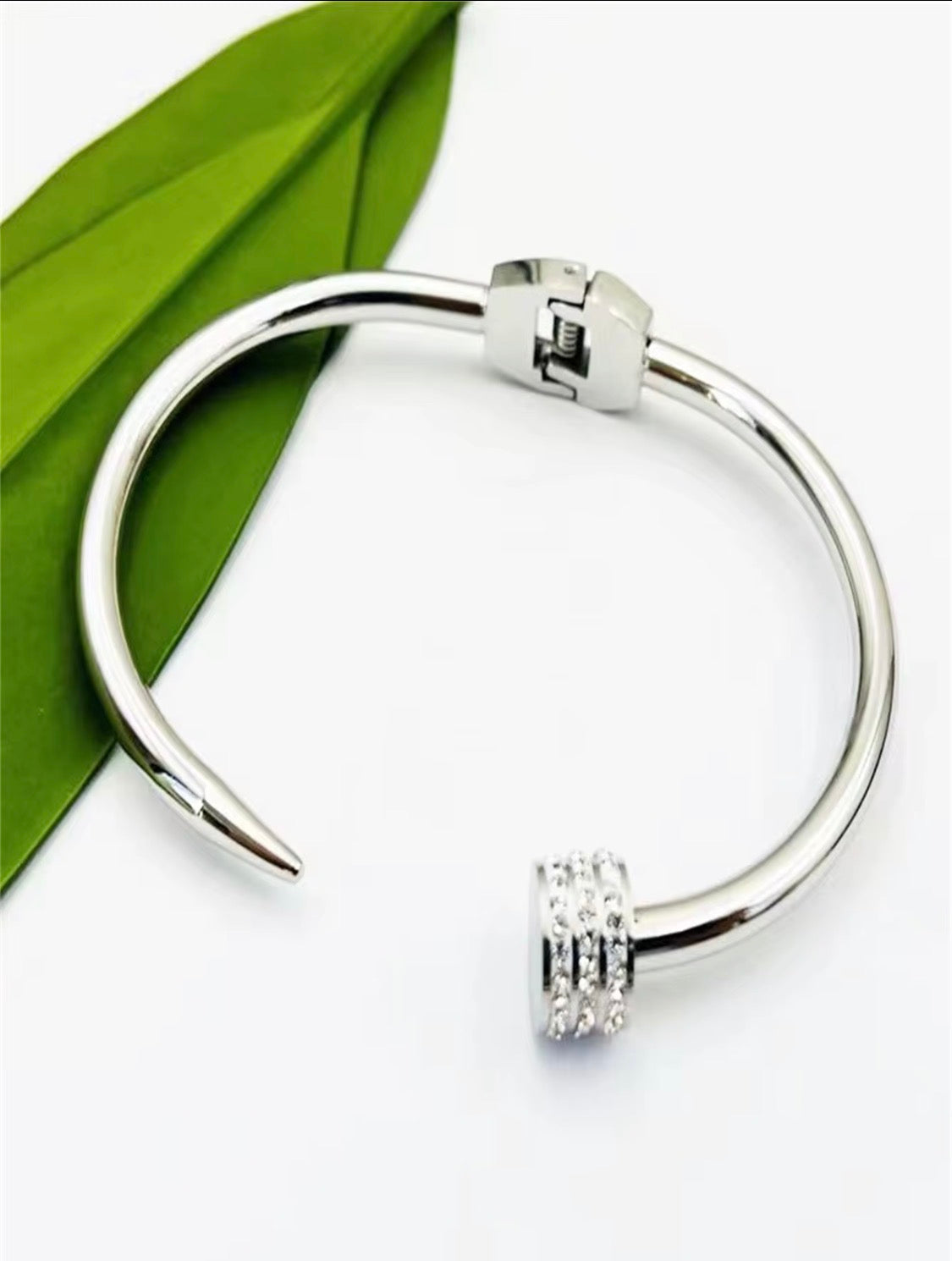 Edison  Nail Head CZ Bangle