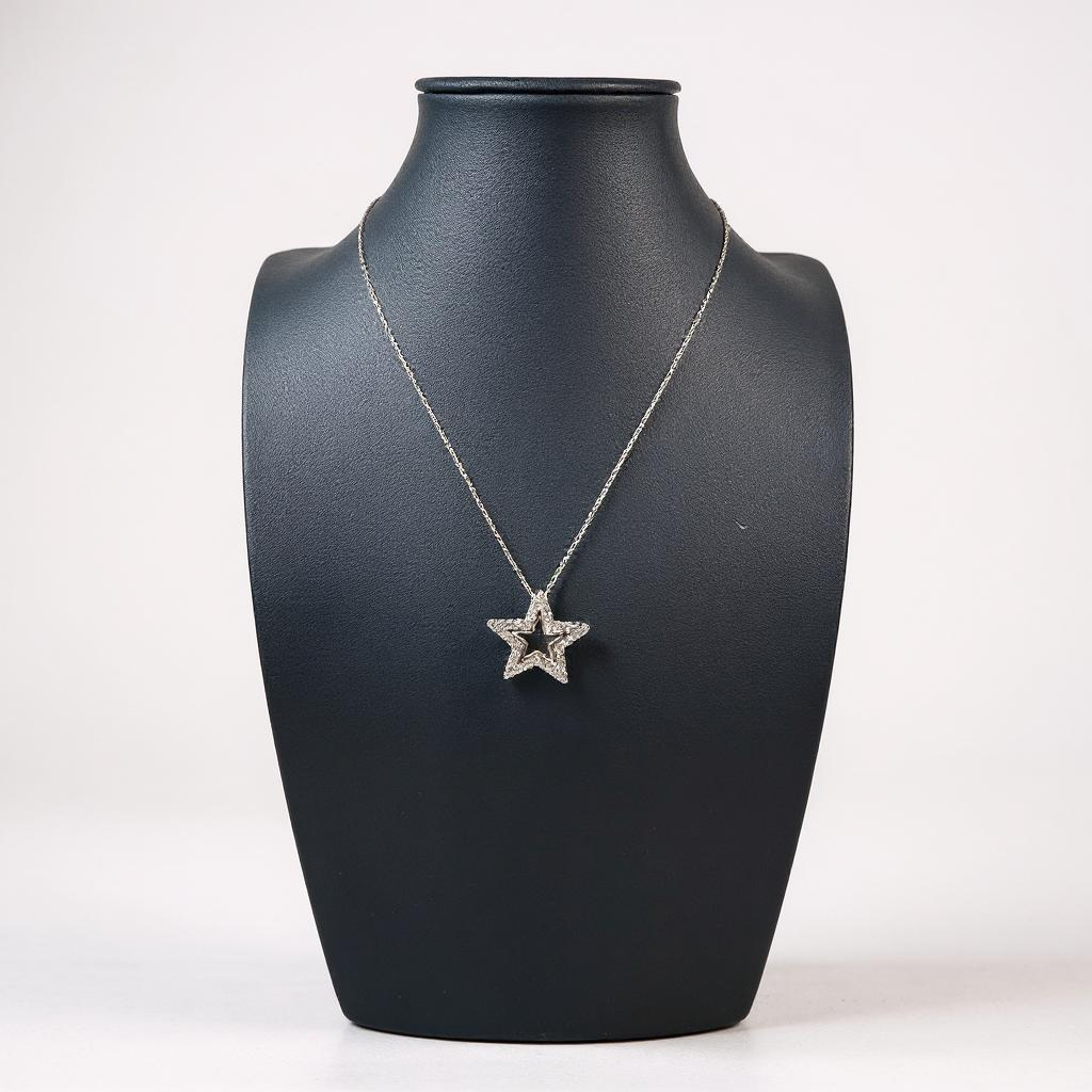 Sterling Silver CZ Star Necklace