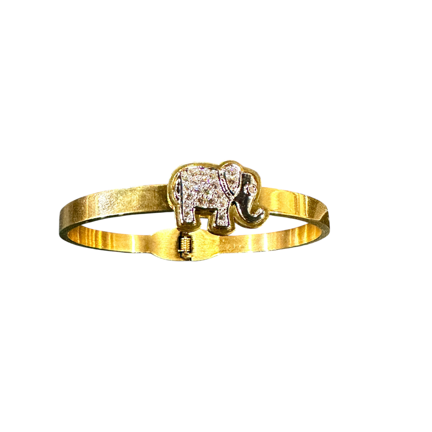 Gold Elephant CZ Pave Bracelet