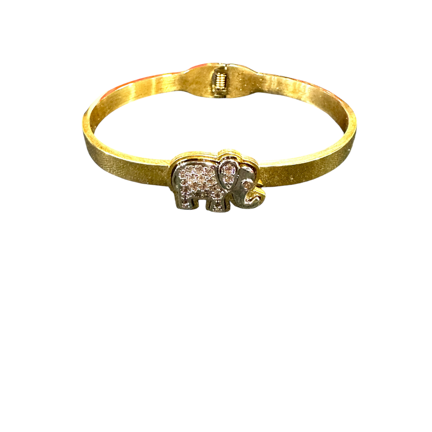 Gold Elephant CZ Pave Bracelet