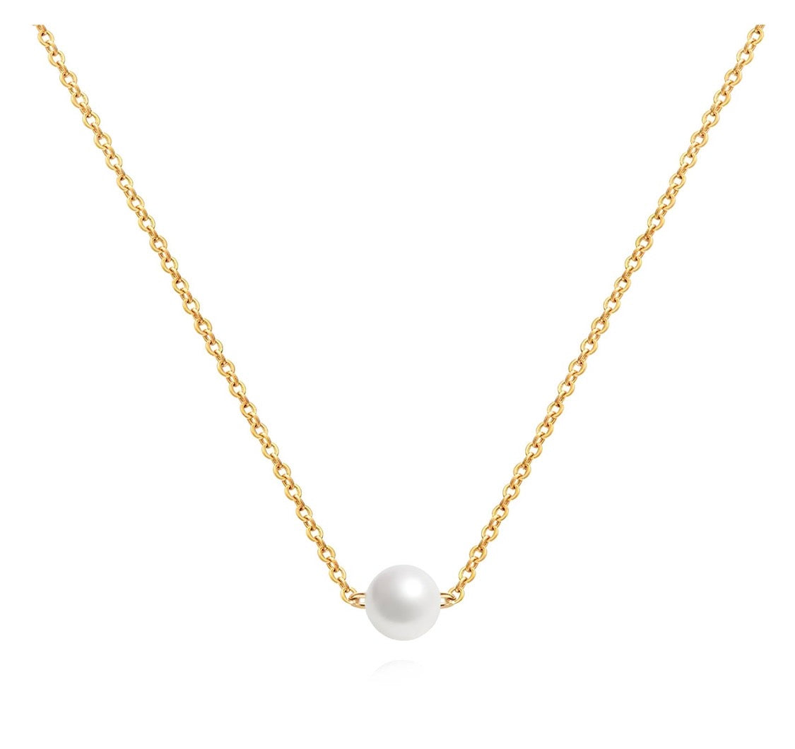 Klara Single Pearl Gold Necklace