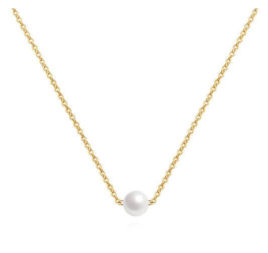 Klara Single Pearl Gold Necklace