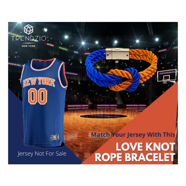 The Original Love Knot Satin Rope Bracelet- Orange and Blue