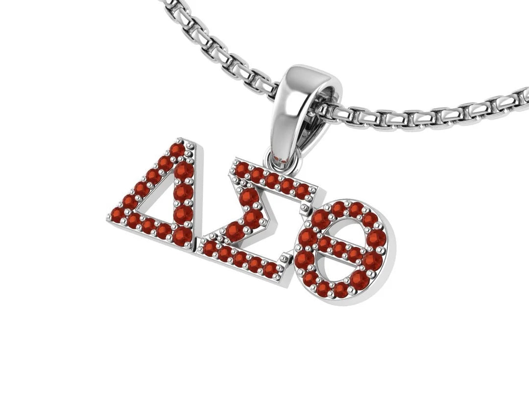Delta Sigma Theta Greek Sterling Silver Necklace