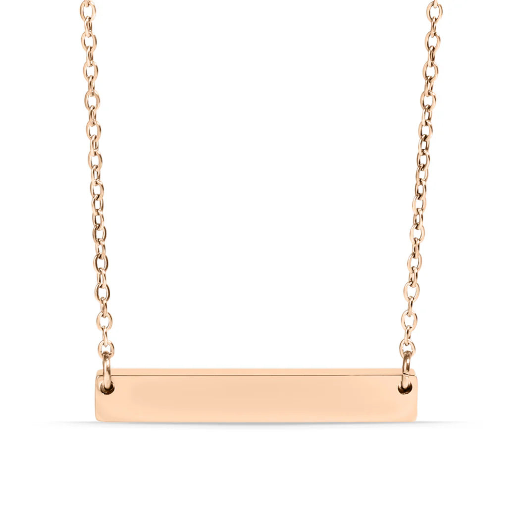 Celina Engraved Bar Pendant Necklace