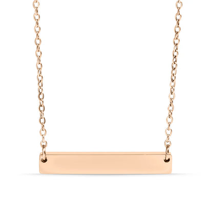 Celina Engraved Bar Pendant Necklace