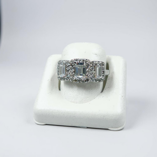 Hailey 3 Stone CZ Diamond Ring