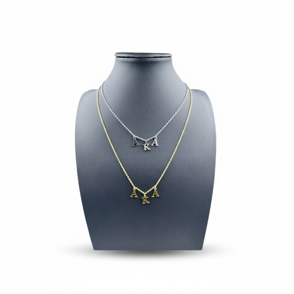 AKA Greek Letter Step Necklace
