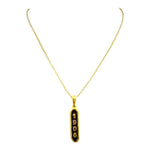 Alpha Phi Alpha 1906 gold and black enamel pendant necklace, close-up, by Trendzio Jewelry