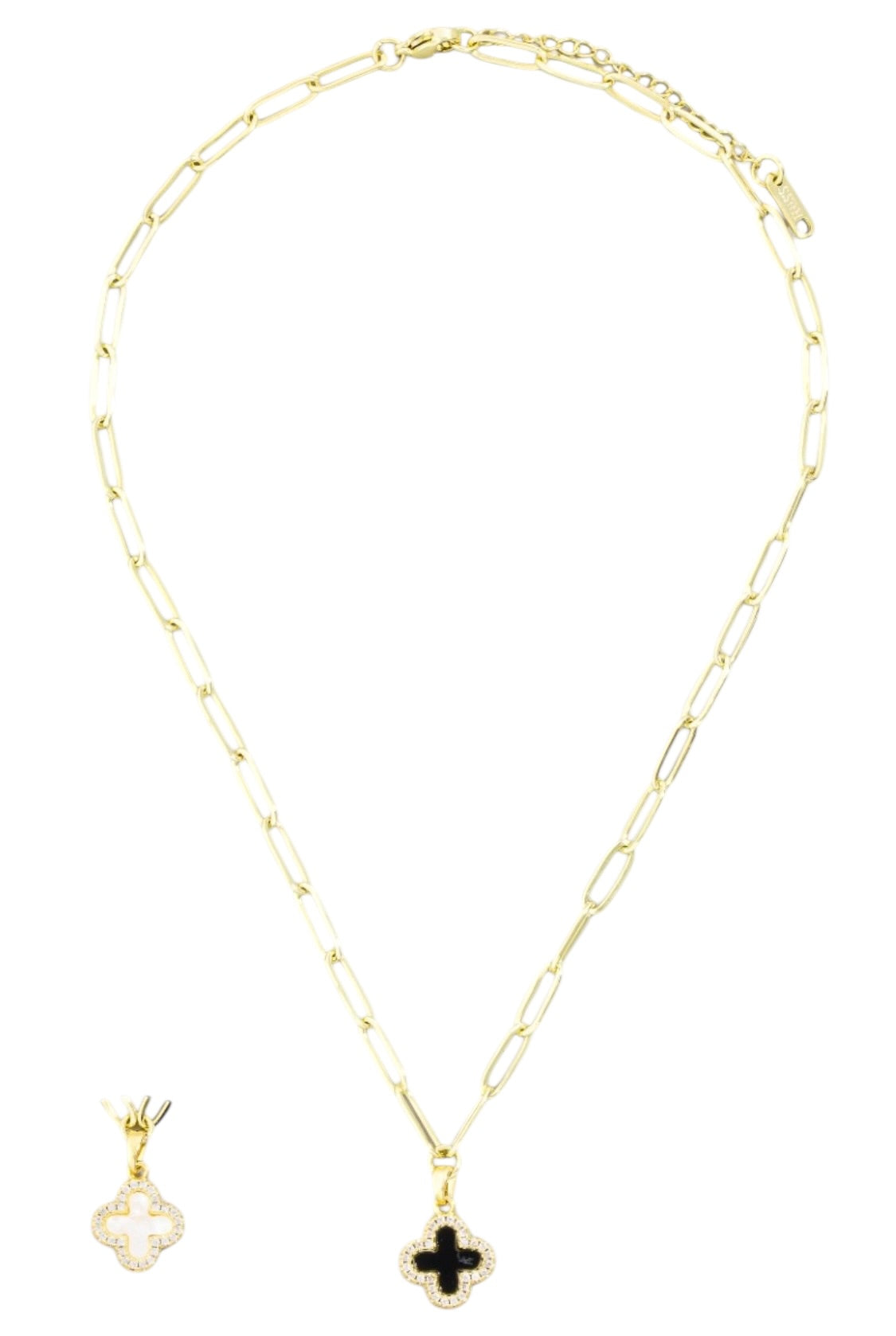 Reversible Clover Flower Necklace