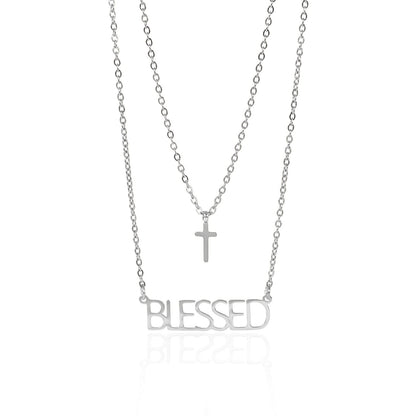 Blessed Cross Charm Necklace