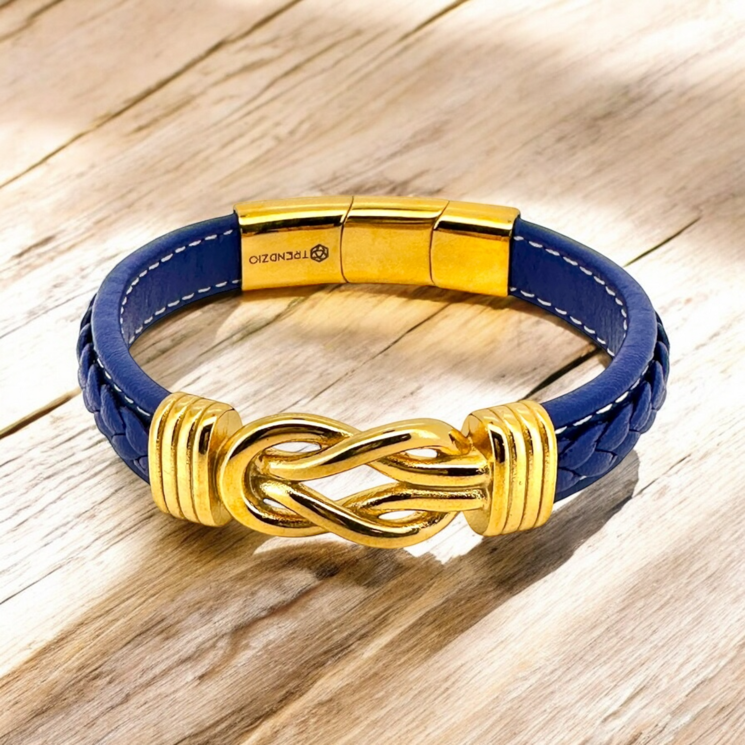 Gold Love Knot Microfiber Leather Bracelet