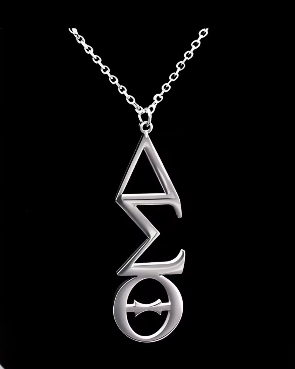 Delta Sigma Theta Greek Letter Large Verticle Pendant