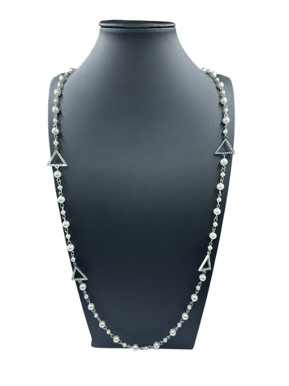Delta Sigma Theta Triangle Pearl 36" Necklace