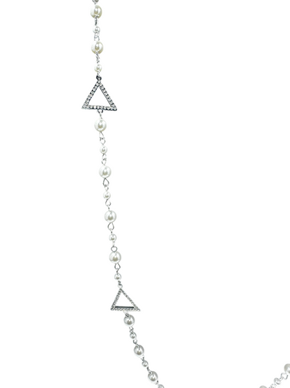 Delta Sigma Theta Triangle Pearl 36" Necklace