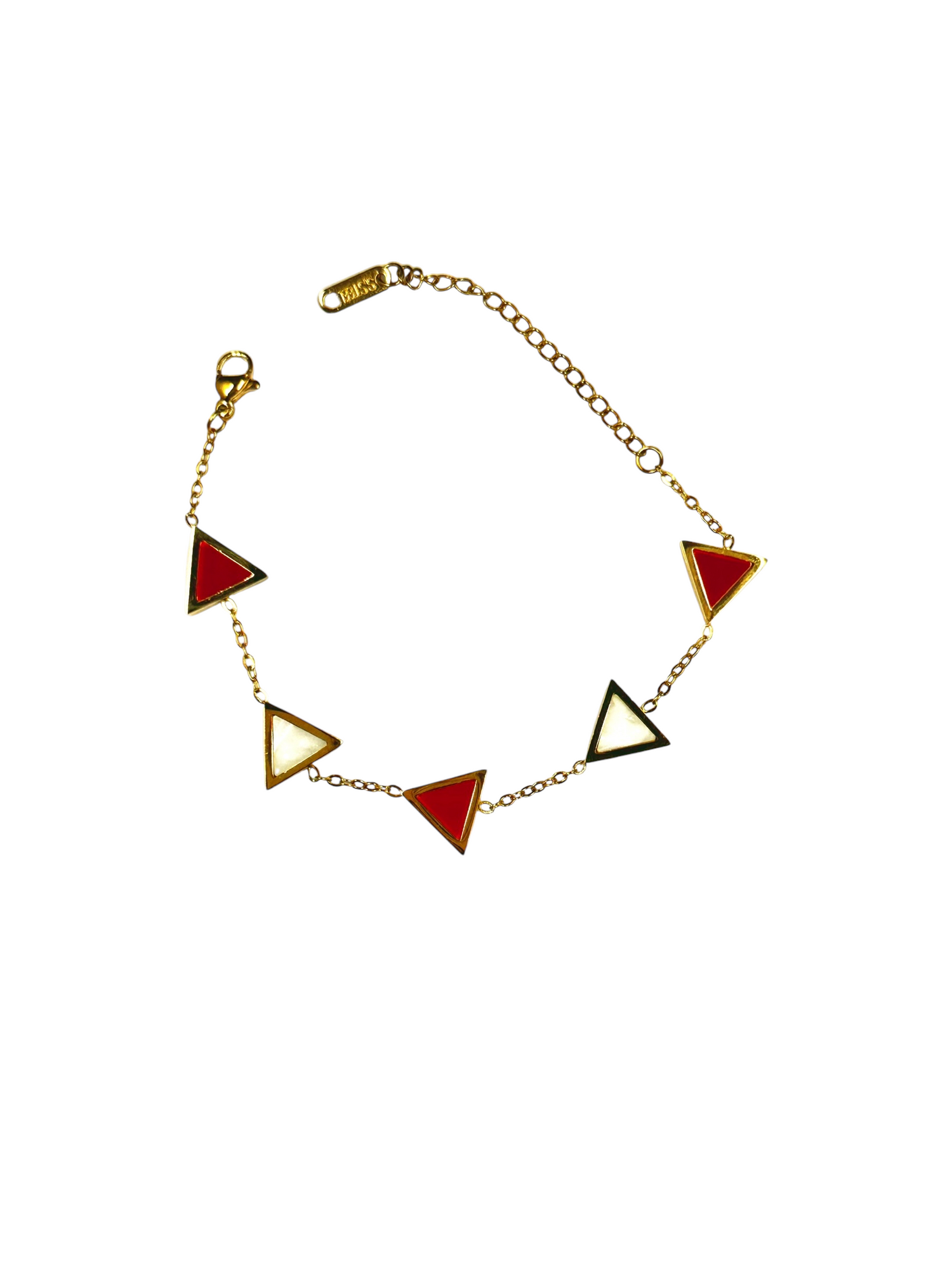Kaitlin Triangle Red and White Bracelet