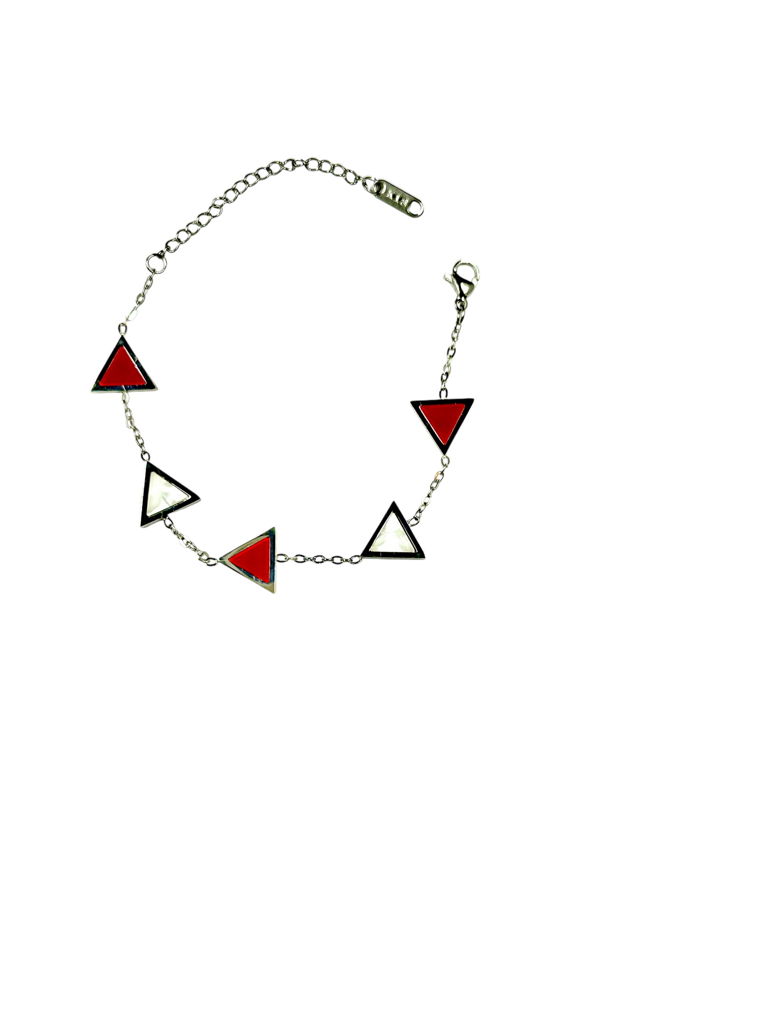 Kaitlin Triangle Red and White Bracelet