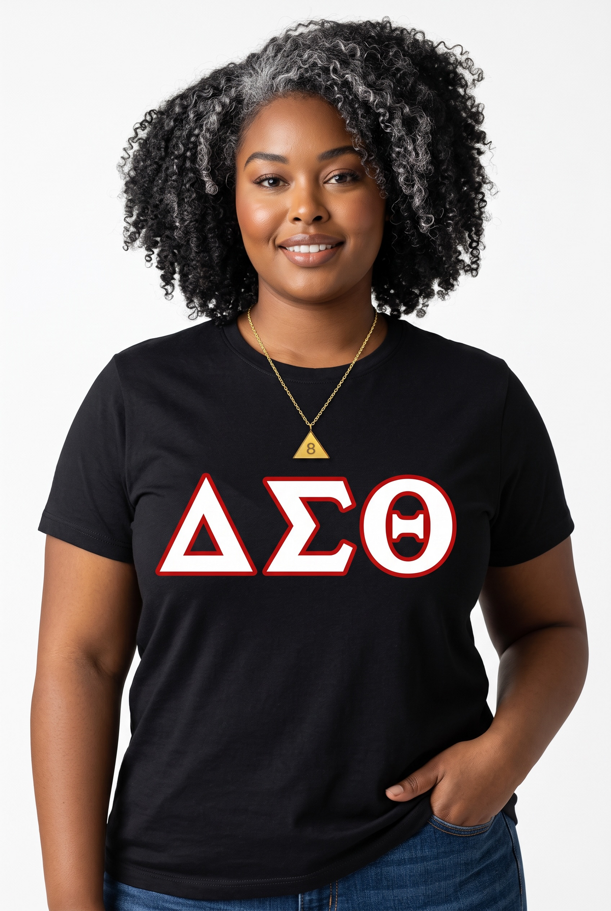 Delta Sigma Theta Triangle Engravable Necklace