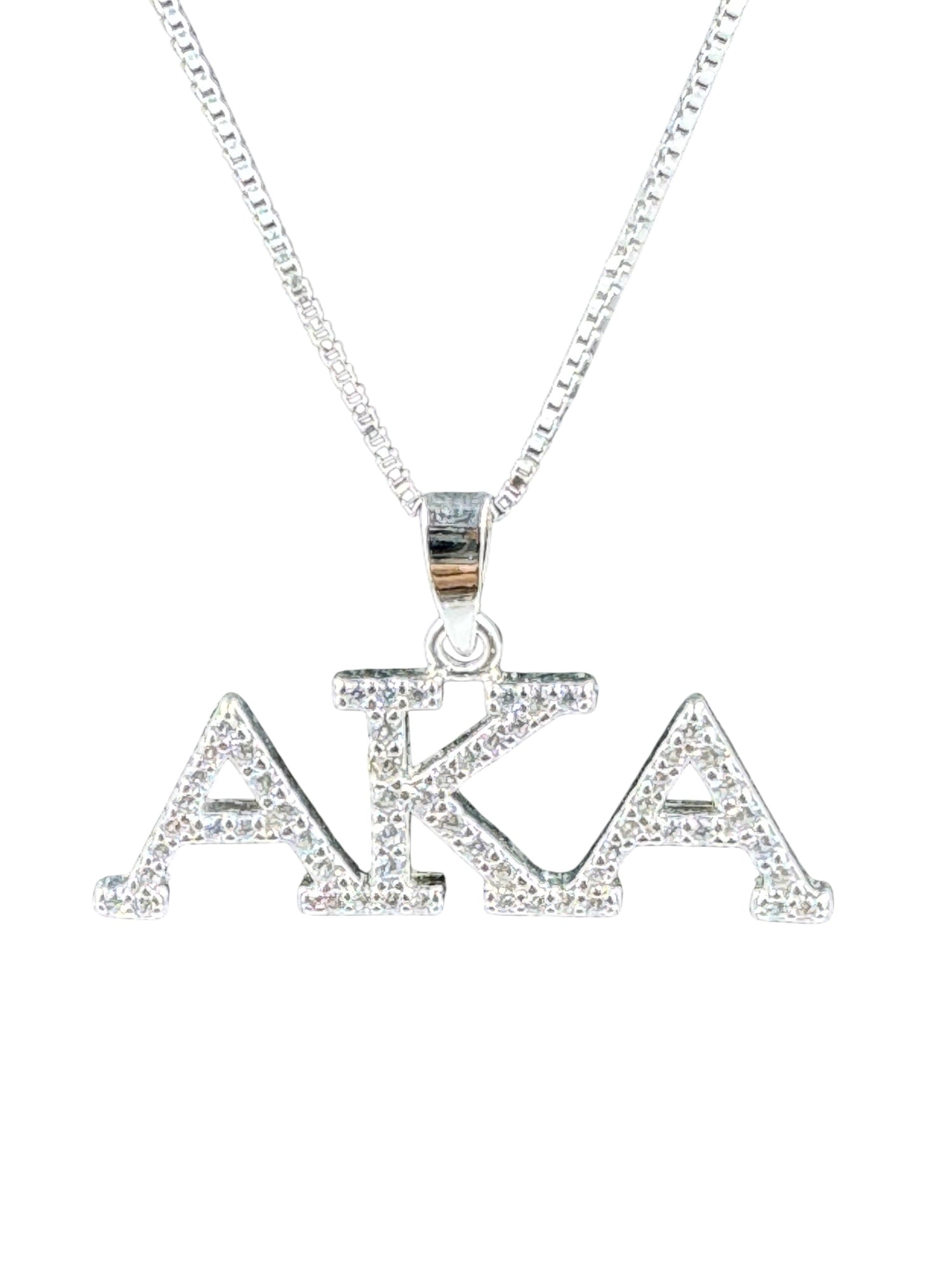 AKA Sorority CZ Pendant Necklace