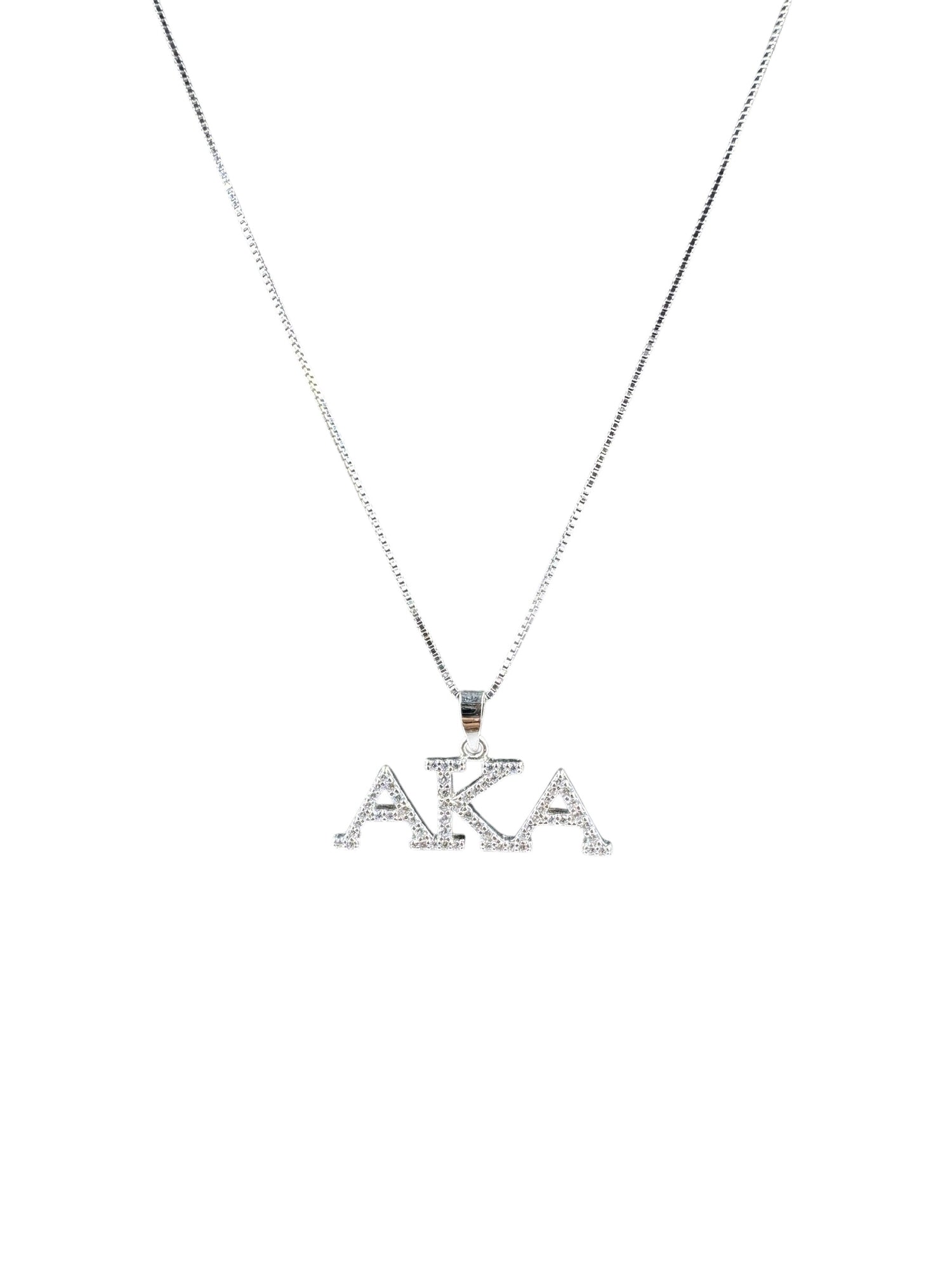 AKA Sorority CZ Pendant Necklace